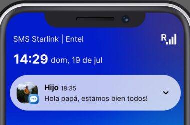 Uso de SMS satelital de Entel